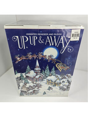 SEALED Dept 56 Snow Village Animated Reindeer And Sleigh Up Up & Away NEW